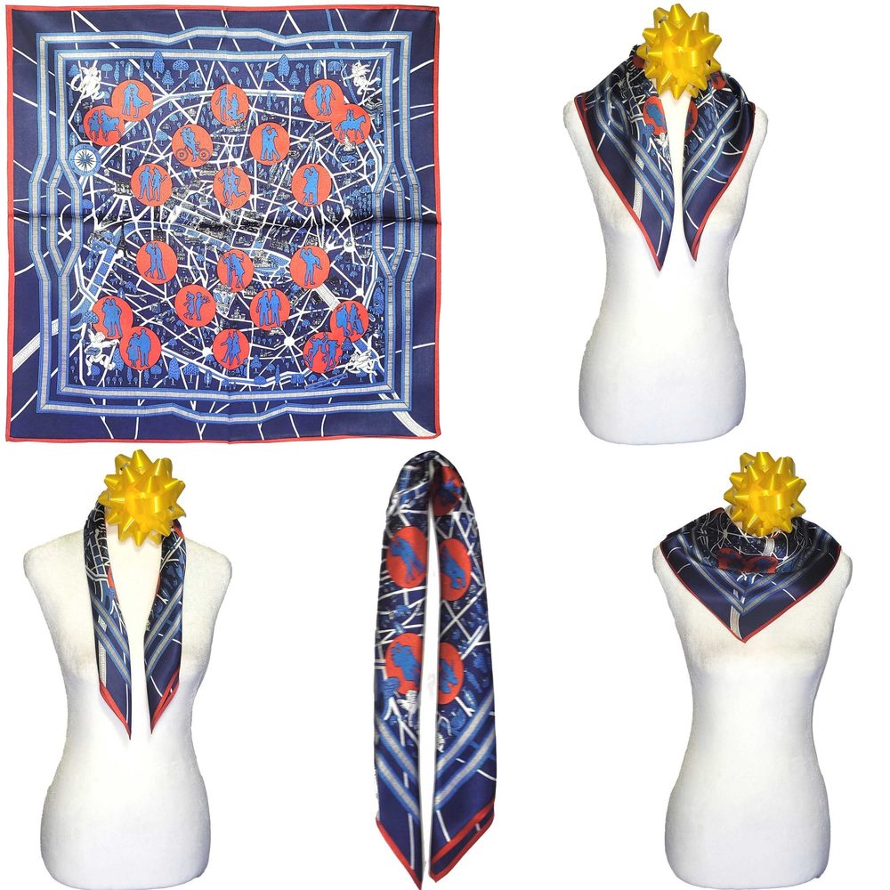 NWT Genuine 100% Mulberry Silk Satin Scarf 21"x21" Small Square Shawl 54451